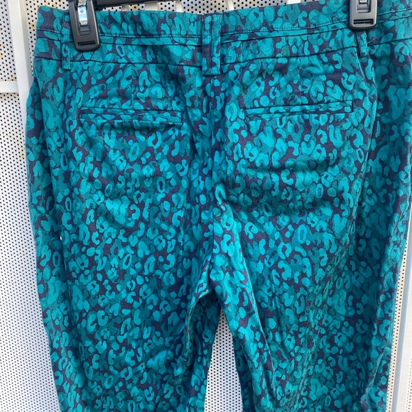Apt 9 woman’s size 6 modern fit pants stretch inseam 23” teal & navy - Picture 4 of 5